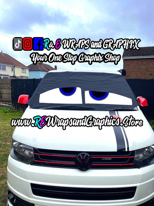 IMG-3785 - R&E Wraps and Graphics LTD - Campervan Windscreen Covers VW Drowsey eyes- T5/T6/T4 - campervan, sunstrips, t5, T5 windscreen cover, t6 windscreen cover, Volkswagen t5, window cover, windscreen cover