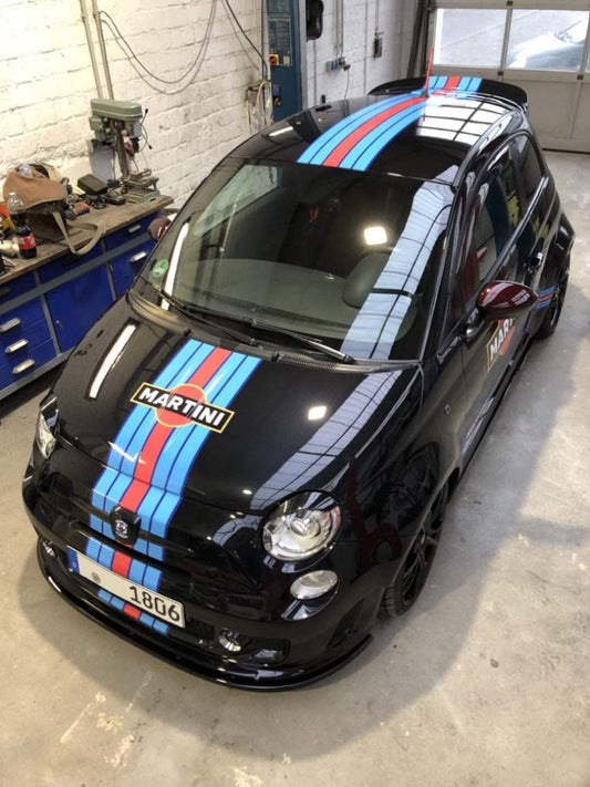 IMG-5413 - R&E Wraps and Graphics LTD - Fiat 500 Abarth Martini Racing Stripes - abarth, bonnet decals, bonnet Stickers, Bonnet stripe, fiat 500