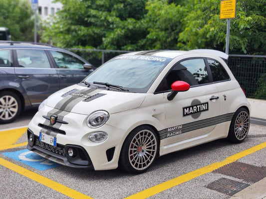 IMG-5414 - R&E Wraps and Graphics LTD - Fiat 500 Abarth Martini Racing Stripes + Side Stripes/Side Logos + Sunstrip - abarth, bonnet decals, bonnet Stickers, Bonnet stripe, fiat 500
