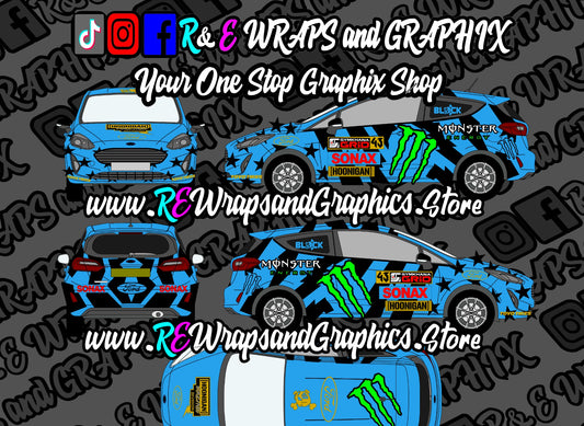 Ford Fiesta mk7 ST Monster Energy 43 Graphic Kit