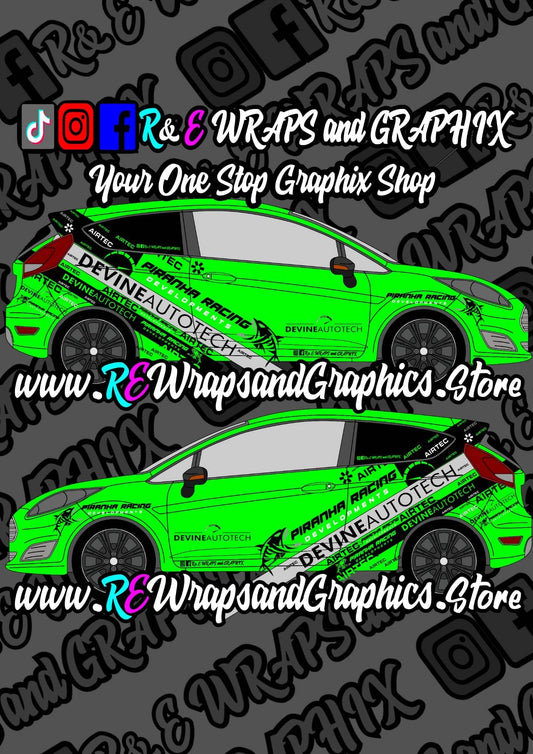 IMG-8444 - R&E Wraps and Graphics LTD - Ford Fiesta Piranha Racing/Devine Autotech Graphic Kit - airtec, airtec graphic kit, AIRTEC motorsport, Devine autotech, ford, ford focus, ford focus graphic kit, ford focus graphic kits, ford focus st, ford focus st graphic kits, Ford Graphic Kits, graphic kits, Piranha racing