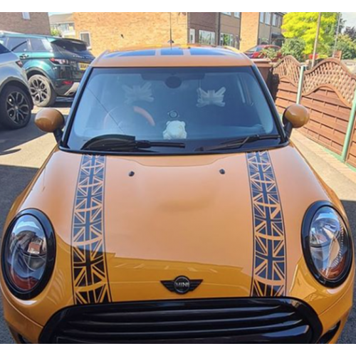 Mini Cooper Union Jack Bonnet Stripes