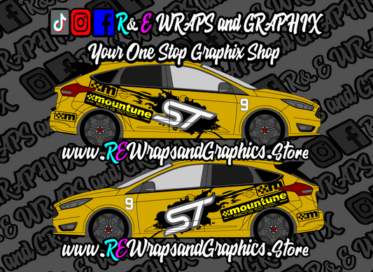 RalleSprotfocusDESIGN - R&E Wraps and Graphics LTD - Ford Focus ST/RS MK3 Mountune Graphic Kit - ford, ford focus, ford focus st, Ford Graphic Kits, Mountune