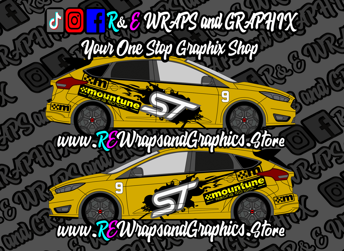 RalleSprotfocusDESIGN - R&E Wraps and Graphics LTD - Ford Focus ST/RS MK3 Mountune Graphic Kit - ford, ford focus, ford focus st, Ford Graphic Kits, Mountune