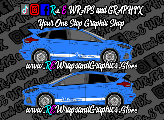 Ford Focus Scc Performance Side Stripes