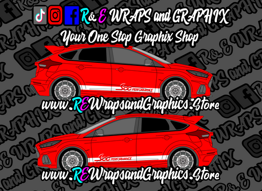 Ford Focus Scc Performance Side Stripes