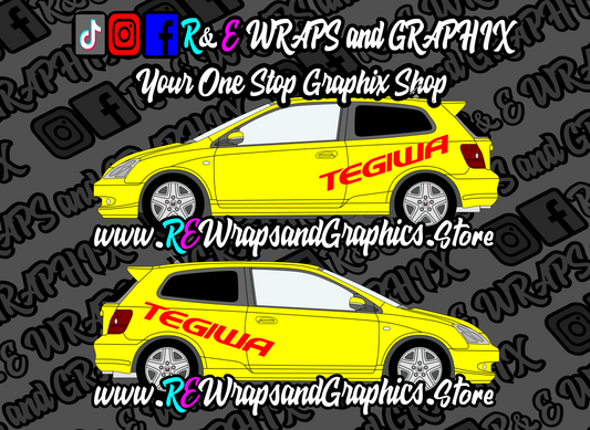 Honda Civic Tegiwa Side Decals