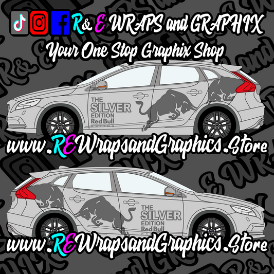 Volvo V40 The Silver Edition RedBull Racing Graphic Kit (Universal to most Vehicles)