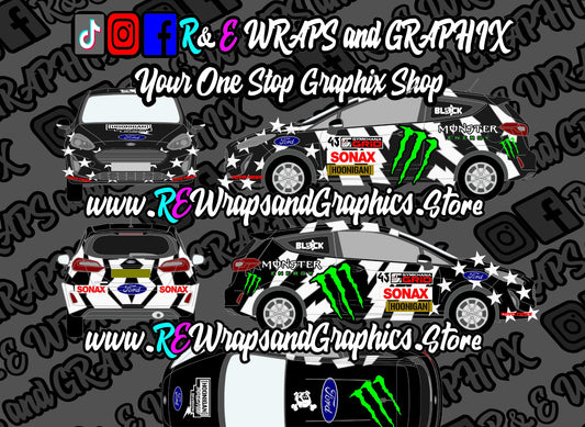 Ford Fiesta mk7 ST Monster Energy 43 Graphic Kit