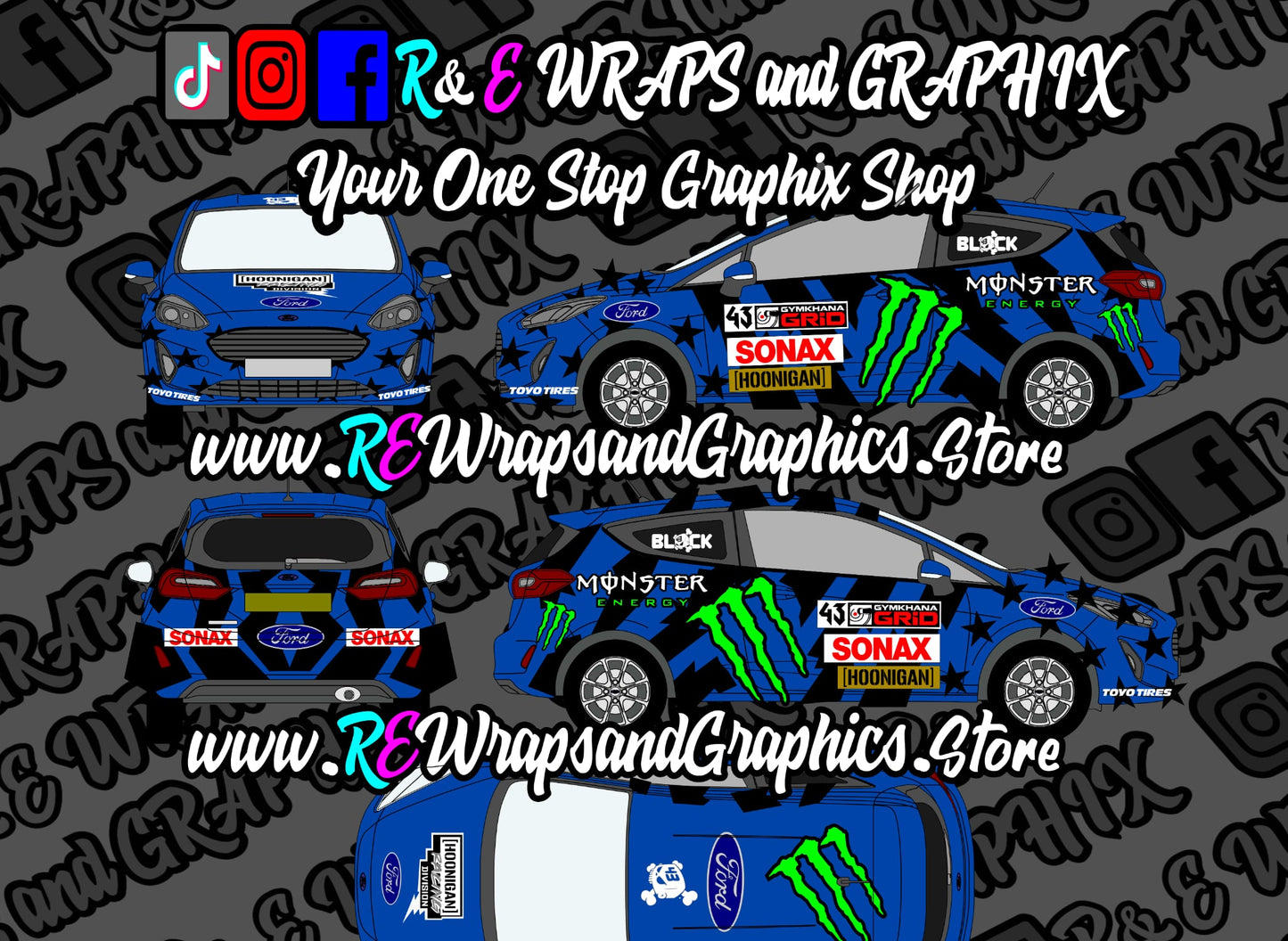 Ford Fiesta mk7 ST Monster Energy 43 Graphic Kit