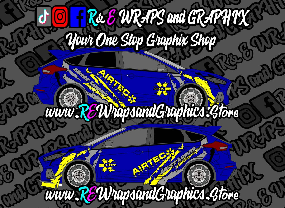 c37d78ad-2d21-4c64-90be-c8b69f4a509f - R&E Wraps and Graphics LTD - Ford Focus mk3 ST/RS Tiger Stripe/ Matt Lewis/ Airtec Graphic Kit - airtec, airtec graphic kit, AIRTEC motorsport, ford, Ford Graphic Kits, graphic kit, matt lewis motorsport, mountune graphic kit, tiger stripe kit, tiger stripes
