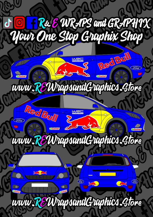 Ford Focus ST/RS Mk2 Redbull WRC Graphic Kit