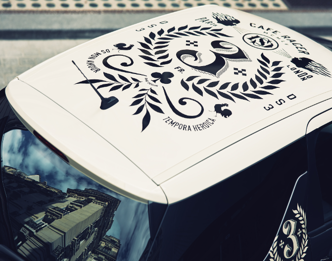 Citroen DS3 Cafe Racer Roof Graphics