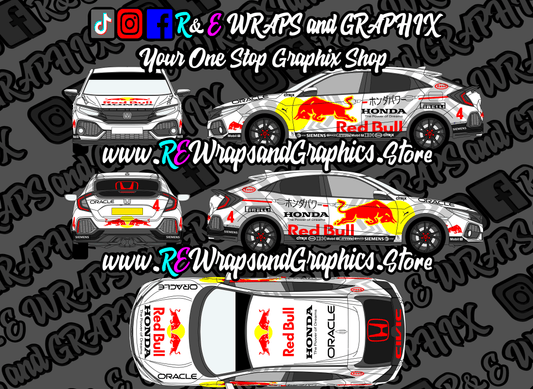 civic2017-22redbullzigzagpreview - R&E Wraps and Graphics LTD - Honda Civic Type-R RedBull Graphic Kit - civic, graphic kits, honda, Honda graphic kits, honda rally kit, Honda type r, Honda type r graphic kits, type r