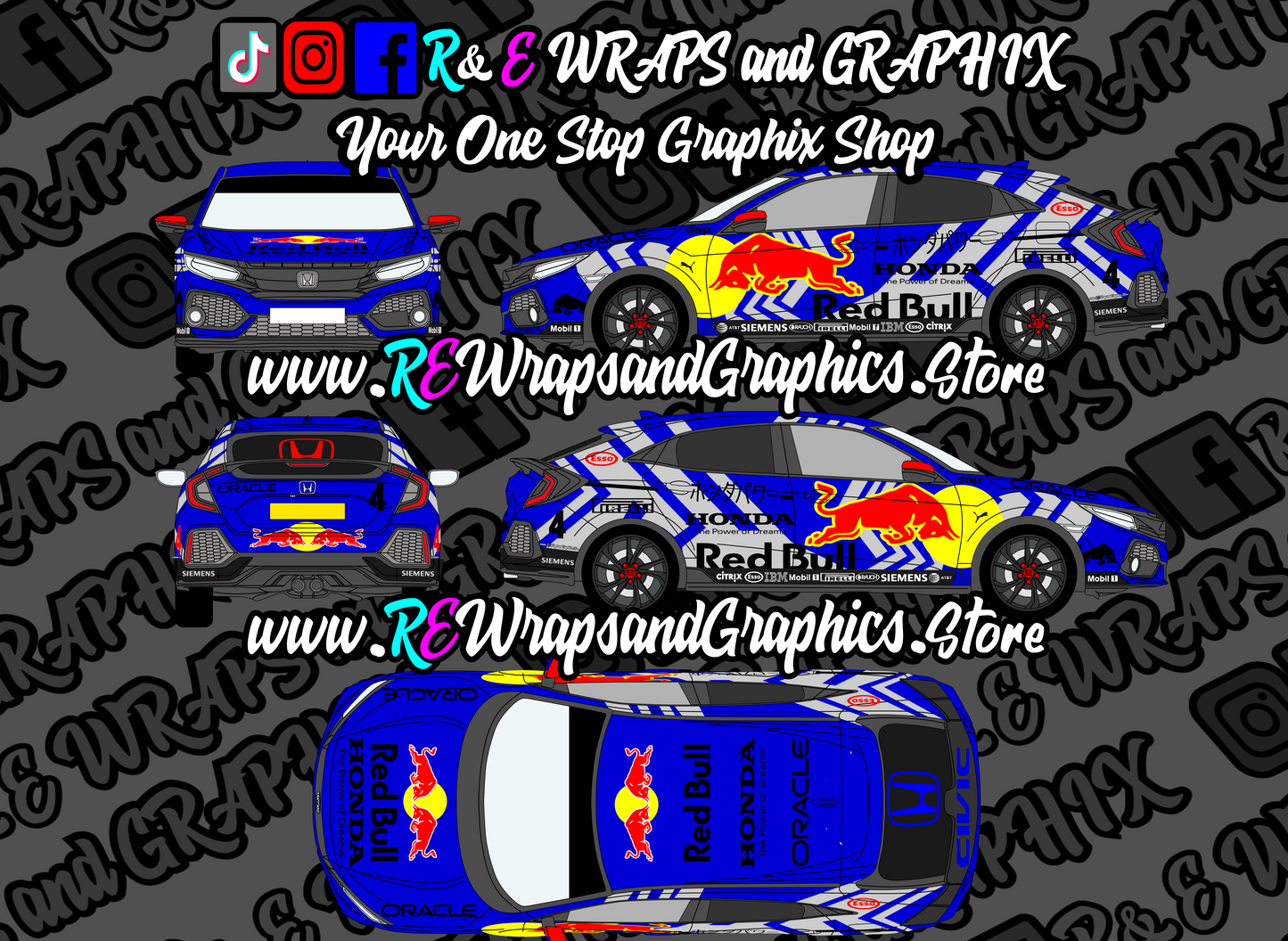 Honda Civic Type-R RedBull Graphic Kit