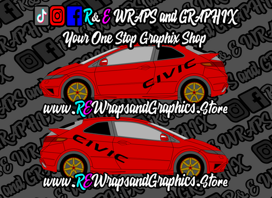 Honda Civic Type R Civic Side Decals