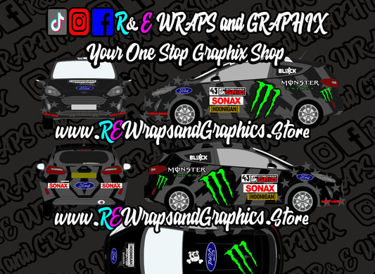 Ford Fiesta mk7 ST Monster Energy 43 Graphic Kit