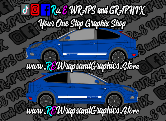 dreamsciencesidestripes2blue - R&E Wraps and Graphics LTD - Ford Focus ST/RS mk2 Dreamscience Side Stripes - Dream Science, dream science side stripes, dreamscience, dreamscience graphics, dreamscience side stripes, focus side stripes, ford 225 side stripes, ford focus rs side stripes, ford focus side stripes, ford focus st side stripes, ford side stripe, ford side stripes, ford st side stripes, side stripes, ST ford side stripes, ST side stripes