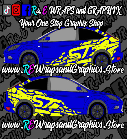 e91e85f9-973a-43c1-912c-76b04419addc - R&E Wraps and Graphics LTD - Ford Focus ST MK2 ST Graphic Kit - ford, ford focus, ford focus st, Ford Graphic Kits