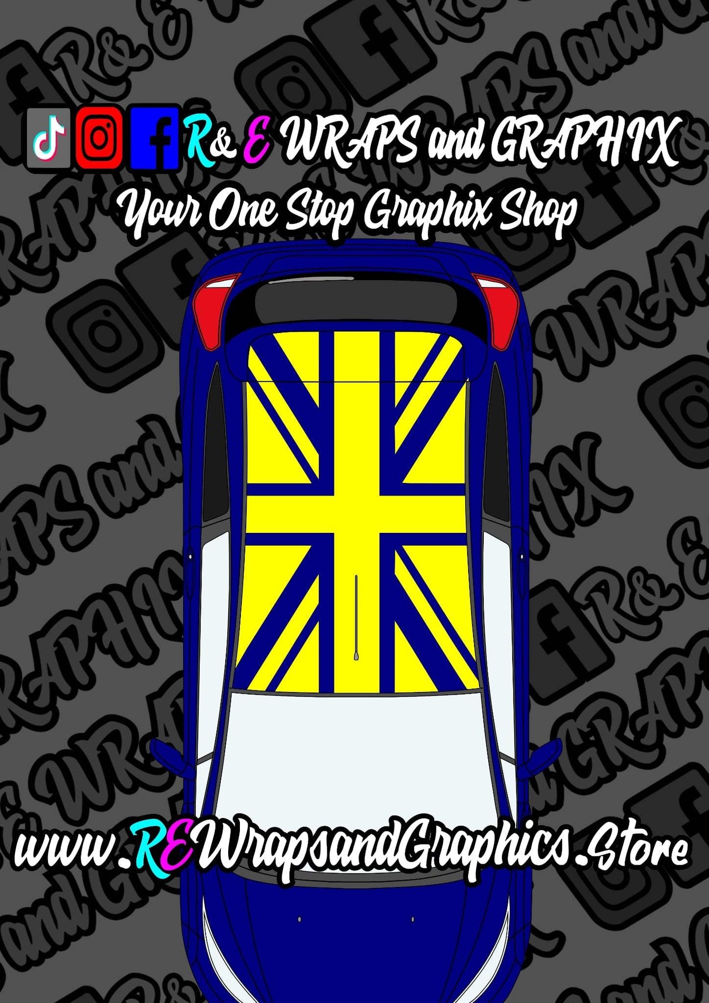 f3958d2f-fa2d-446d-a9d1-876edb923ef7 - R&E Wraps and Graphics LTD - Fiesta Union Jack Roof Graphics - checkered roof, fiesta, Fiesta Mk8, ford, ford fiesta, roof graphics, Union Jack
