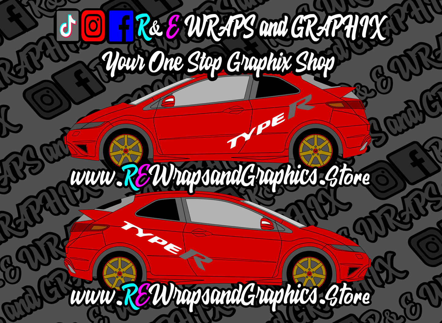 hondatyperlogo - R&E Wraps and Graphics LTD - Honda Civic Type R Side Decals - civic, Honda type r