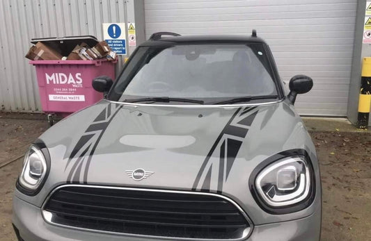 Mini Cooper Union Jack Bonnet Stripes