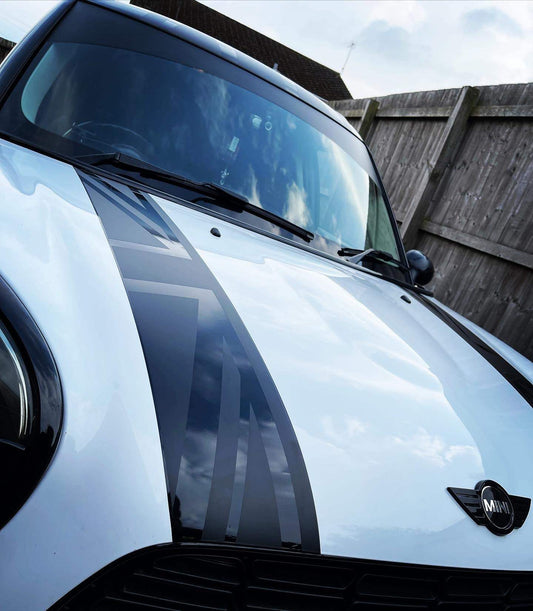 image_3e414ea4-a280-4eb8-b70d-445445eb74c4 - R&E Wraps and Graphics LTD - Mini Cooper Union Jack Bonnet Stripes - Bonnet stripe, cooper, mini, Union Jack