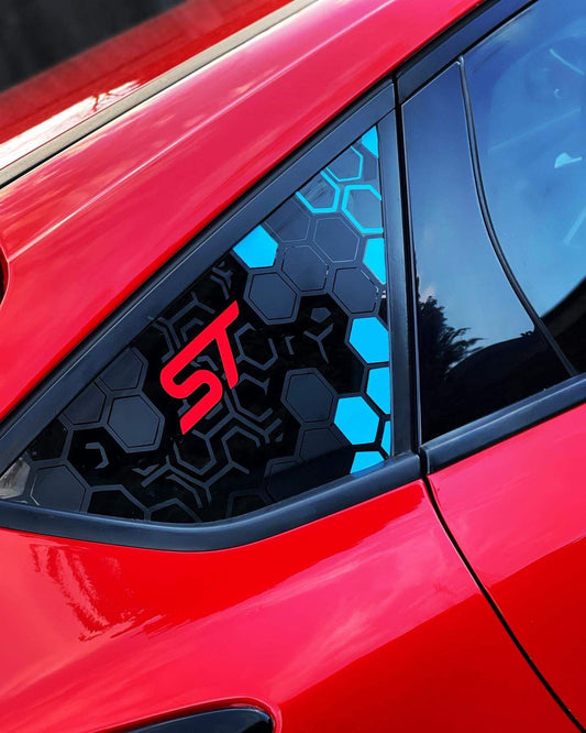 image_811a08b6-556a-4240-802e-00378203fd9d - R&E Wraps and Graphics LTD - Honey Comb Focus ST MK3 Side Window Stickers - honey comb, side window decals, st window decals, stickers