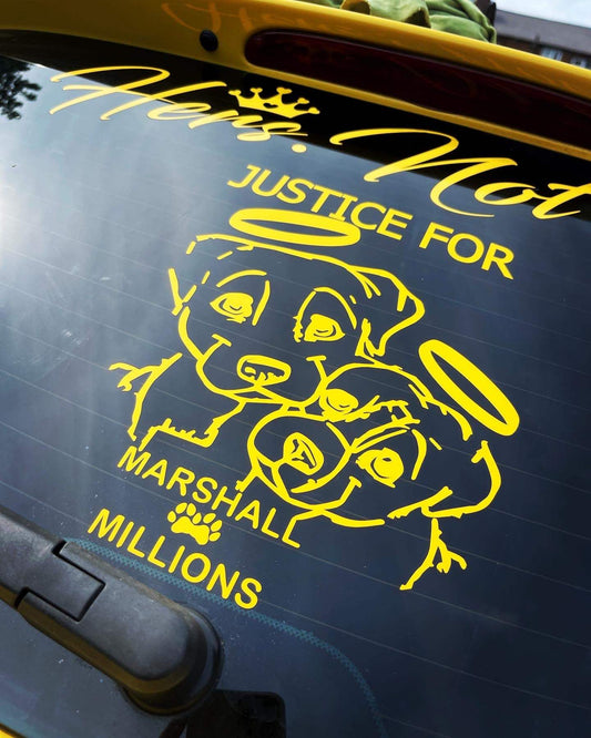image_999247bf-55cc-47ff-ac44-8d93c3517dbe - R&E Wraps and Graphics LTD - Justice For Marshall & Millions Sticker - Dogs, Justice, Marshall, Marshall Millions, Millions, RIP