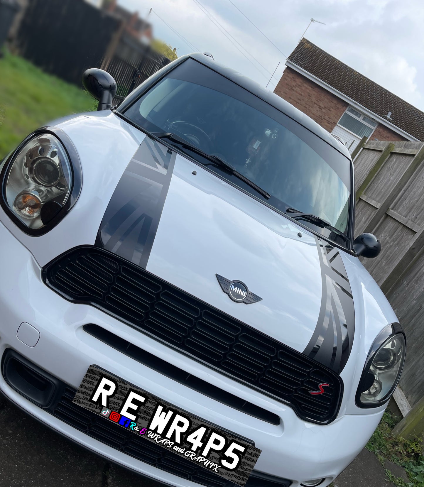 Mini Cooper Union Jack Bonnet Stripes