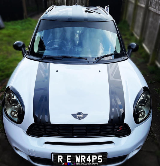 Mini Cooper Union Jack Bonnet Stripes
