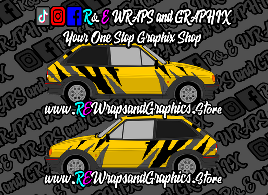 Ford Escort mk2 xr3i Tiger Stripe WRC Graphic Kit