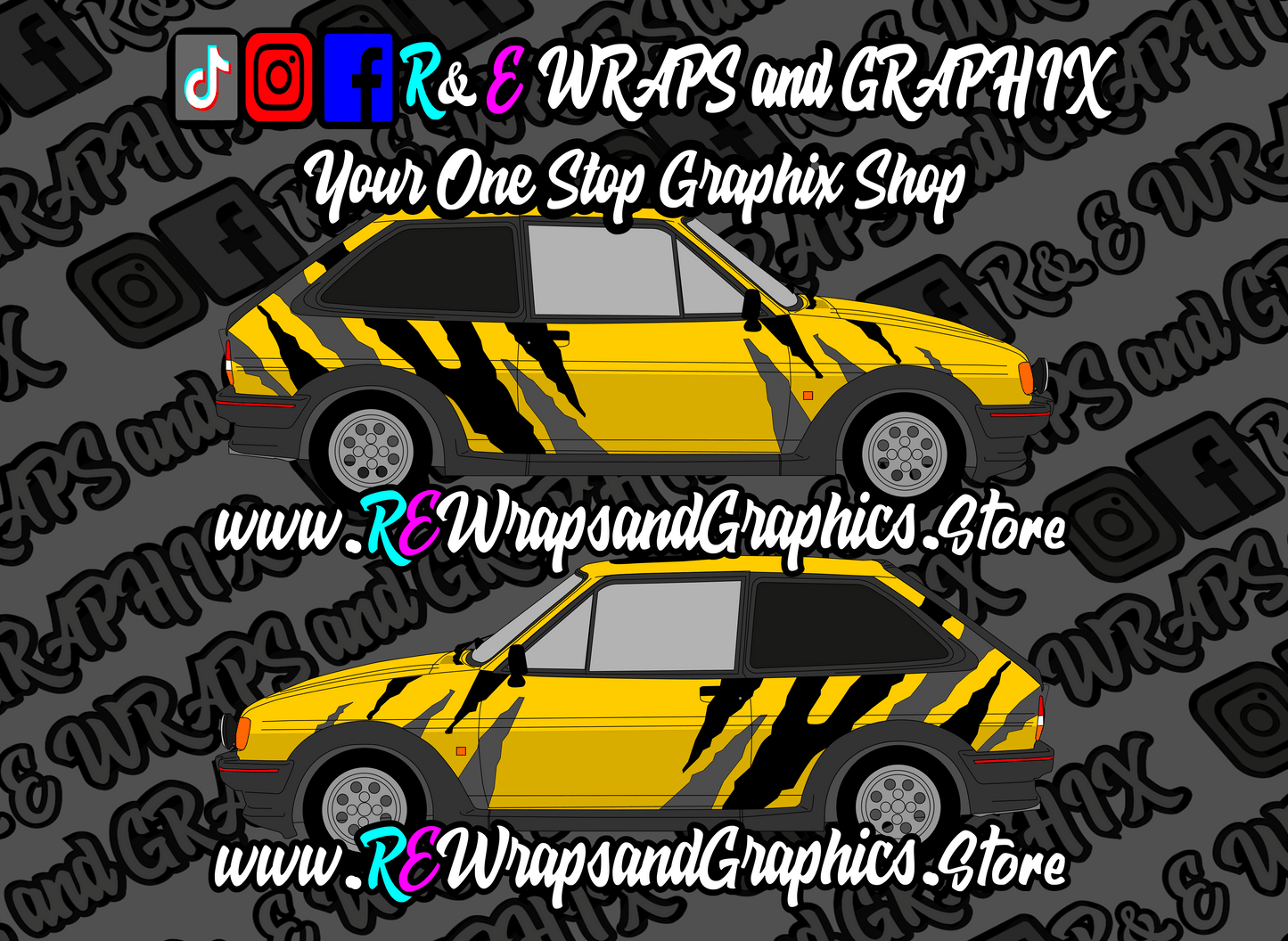 mr2tigerstripekitdesign - R&E Wraps and Graphics LTD - Ford Escort mk2 xr3i Tiger Stripe WRC Graphic Kit - cosworth, Ford escort, Ford escort graphic kit, Ford Escort Tiger Stripe WRC Graphic Kit, Ford Graphic Kits, graphic kits, tiger stripe, tiger stripe graphic kit, tiger stripe kit, tiger stripes, xr3i