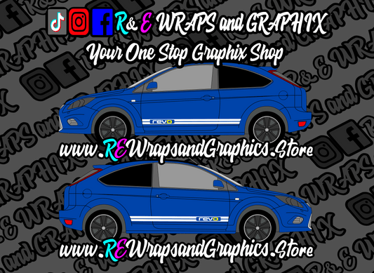 revosidestripesblue_187f7b69-e569-42f5-867a-beb4d482db3a - R&E Wraps and Graphics LTD - Ford Focus Mk2 Revo Side Stripes - ford, ford puma, ford puma side stripes, ford side stripe, ford side stripes, Revo, side stripes