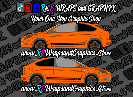 stlogosidestripes1previeworange - R&E Wraps and Graphics LTD - Ford Focus ST mk2 Side Stripes - ford focus st, ford focus st side stripes, ford side stripe, ford side stripes, ford st side stripes, ford stripes, side stripes, ST side stripes