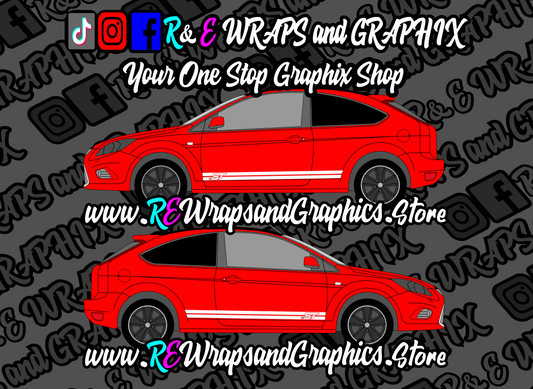 Ford Focus ST mk2 Side Stripes