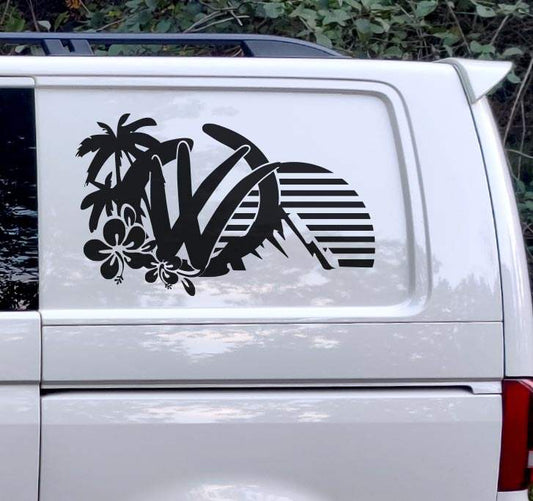 sunset_quarter_t5-t6-decal - R&E Wraps and Graphics LTD - Volkswagen T5 Sunset Panel Decals x2 - side panel, skull, Volkswagen, volkswagen t5, volkswagen transporter, vw