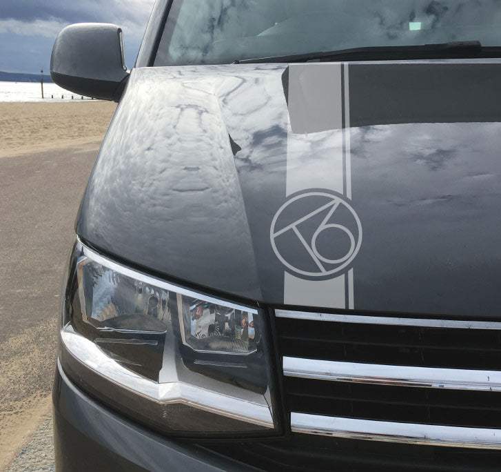 t6_bonnet_stripe_logo - R&E Wraps and Graphics LTD - Volkswagen T6 Bonnet Stripe - bonnet decals, bonnet Stickers, Bonnet stripe, campervan, t5, volkswagen t5