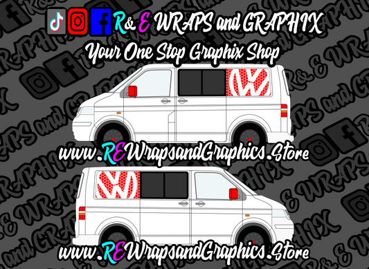 Volkswagen T5 T6 SWB Honeycomb VW Side Panel Decals x2