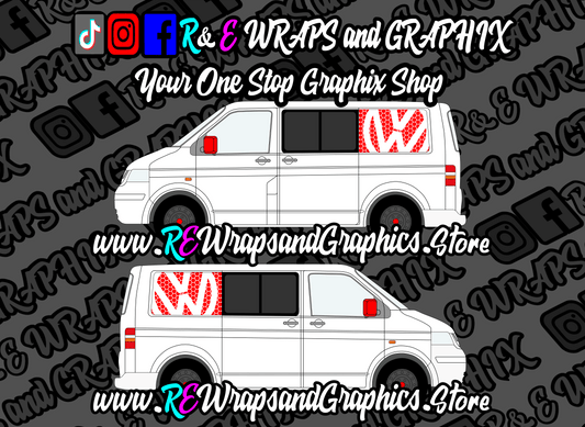 transporterkombiswbhexagonpreview - R&E Wraps and Graphics LTD - Volkswagen T5 T6 SWB Honeycomb VW Side Panel Decals x2 - side panel, Volkswagen, volkswagen t5, volkswagen transporter, vw