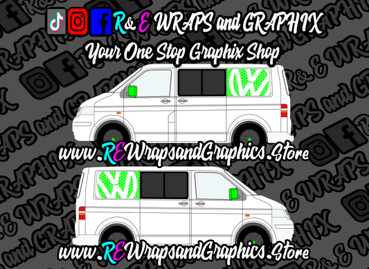 Volkswagen T5 T6 SWB Honeycomb VW Side Panel Decals x2