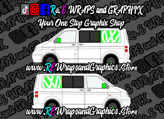 transporterkombiswbhexagonpreview2 - R&E Wraps and Graphics LTD - Volkswagen T5 T6 SWB Honeycomb VW Side Panel Decals x2 - side panel, Volkswagen, volkswagen t5, volkswagen transporter, vw