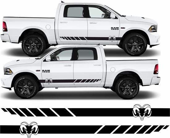 0019557_dodge-ram-1500-side-stripes-stickers_550 - R&E Wraps and Graphics LTD - Dodge Side Stripes - 4x4, Dodge Ram, side stripes