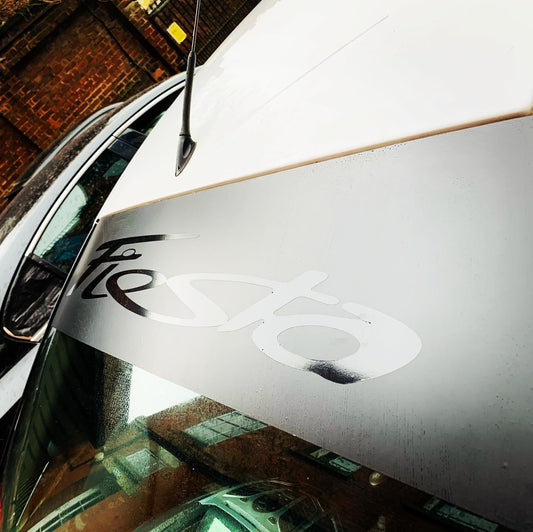 Ford Fiesta Rear Window Decal and Sunstrip
