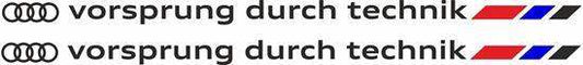 2x-audi-logo-vorsprung-durch-technik-with-stripes-vinyl-decal-stickers-rewrapsandgraphics - R&E Wraps and Graphics LTD - Audi "Vorsprung Durch Technik"-With Stripes Stickers - Audi, audi decals, audi stickers, small stickers