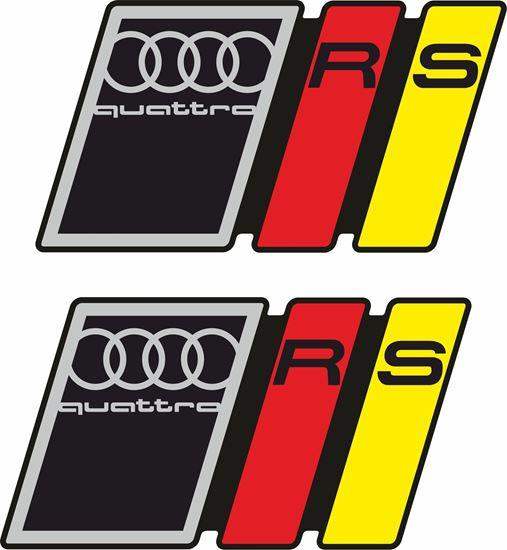 2x-audi-quattro-rs-vinyl-decal-stickers-rewrapsandgraphics - R&E Wraps and Graphics LTD - Audi Quattro RS Stickers - Audi, Audi small stickers, small stickers