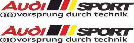 2x-audi-sport-vorsprung-durch-technik-vinyl-decal-stickers-rewrapsandgraphics - R&E Wraps and Graphics LTD - Audi Sport Vorsprung Durch Technik Stickers - Audi, Audi small stickers, small decals, small stickers