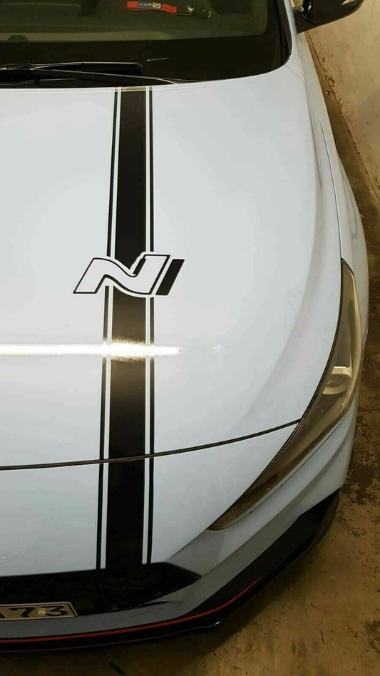 Hyundai N performance Bonnet Stripe and Sunstrip