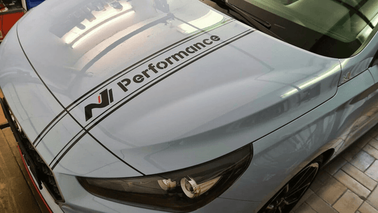 339743833_113212595073230_5948140841113434713_n - R&E Wraps and Graphics LTD - Hyundai N performance Bonnet Stripe and Sunstrip - Hyundai, N Performance