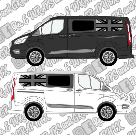 341476532_1901606390193485_4318625009354803453_n - R&E Wraps and Graphics LTD - Ford Transit Custom Window Flags x2 Vinyl Decal Stickers - custom, flags, ford, transit